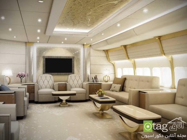 دکوراسیون منزل لوکس و بزرگ در هواپیمای خصوصی بوئینگ 747